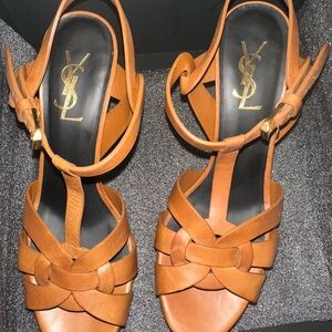 Yves Saint Laurent Brown Leather Sandals